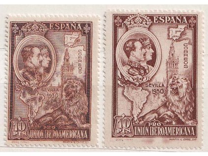 1930, 10 Pta Královský pár, 2 kusy, MiNr.551,552C, *