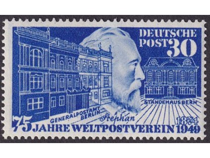 1949, 30 Pf 75.výročí UPU, katalog MiNr.116, **