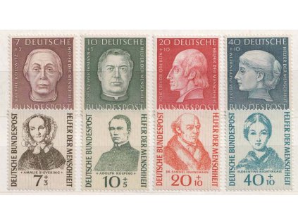 1954/55, 7-40 dvě série Osobnosti, MiNr.200-203, 222-225, **