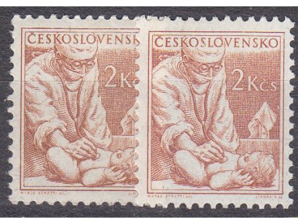 1954, 2Kčs Povolání, 2 ks - odstíny barev, Nr.785a,b, **
