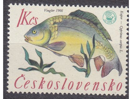 1966, 1Kčs Kapr, II.typ, Nr.1519, **