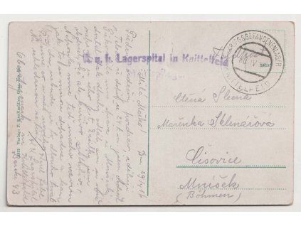1916, DR Kriegsgefangenelager Knittelfeld, pohlednice