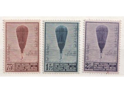 1932, 75C-2.50 Fr série Balóny, 2.50 Fr skvrnka, Nr.344-46, *