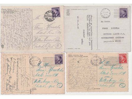 1944, Sittich-Lager, pohlednice adresovaných do Německa