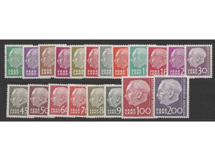 Saarland, 1957, 1-200 Fr série Heuss, MiNr.380-99, **