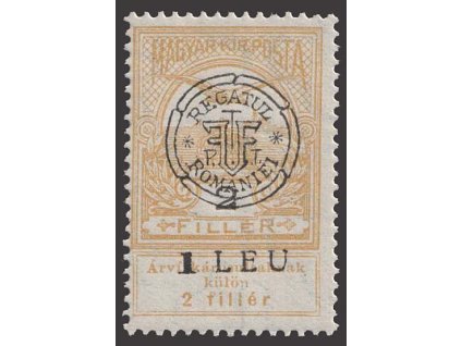 1919, Neu-Rumanien, 1L/2f Znak, typ I., MiNr.2I, * po nálepce