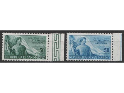 1956, 50 L série Pracující, MiNr.545-46, **