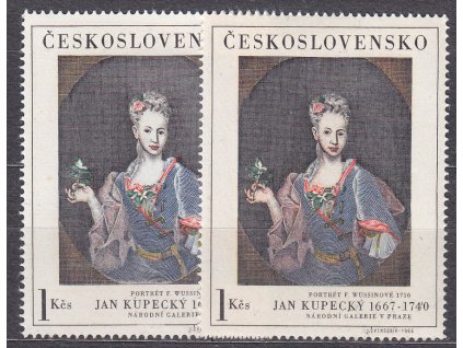 1966, 1Kčs Umění, I a II.typ, Nr.1575, **