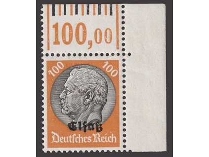 Elsas, 1940, 100 Pf Hindenburg, rohový kus, MiNr.16, **/*