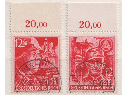 1945, 12 Pf série SA a SS, MiNr.909-10, razítkované