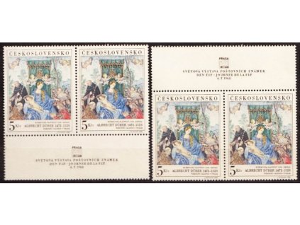 1968, 5Kčs FIP, horní a dolní kupon, Nr.1695, **