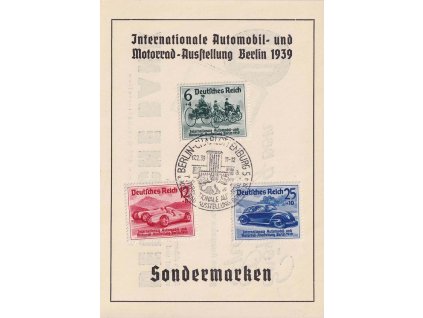 1939, Berlin, Motorrad-Austellung, pamětní list, malý formát