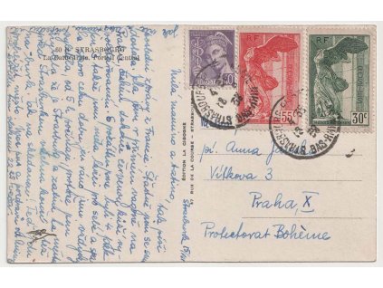 1938, DR Strasbourg, pohlednice vyfr. sérií známek Muzeum
