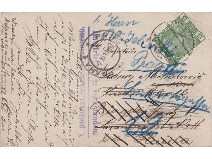 1913, DR Varnsdorf, pohlednice zaslaná do Haidi, dosíláno