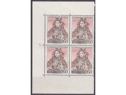 1955, 60h Kroje I, rohový 4blok s ST I+II, Nr.840, **