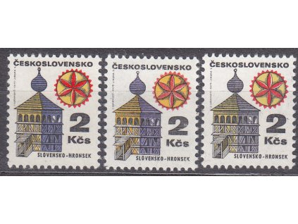 2Kčs Lidová architektura, 3 ks - odstíny barev, Nr.1877a,b,c, **, ilustrační foto