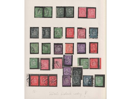 1934, král Alexander, studijní sbírka více než 30 kusů známek