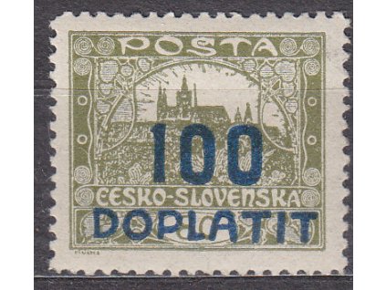 1922, 100/80h olivová, ministr. Řz.11 1/2, Nr.DLDL23, * po nálepce, ilustrační foto