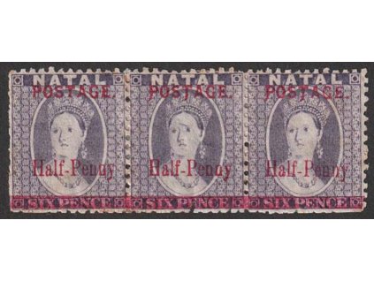 Natal, 1895, Half-Penny/6P Viktoria, MiNr.56, těžší * , vada