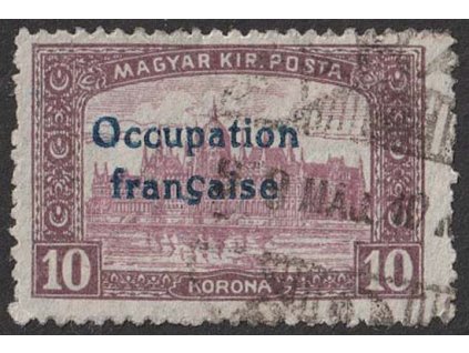 1919, Arad, 10 Kr Parlament, MiNr.25, razítkované, lehký fald