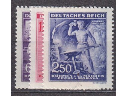 1943, 60h-2.50K Wagner, série, Nr.108-110, **