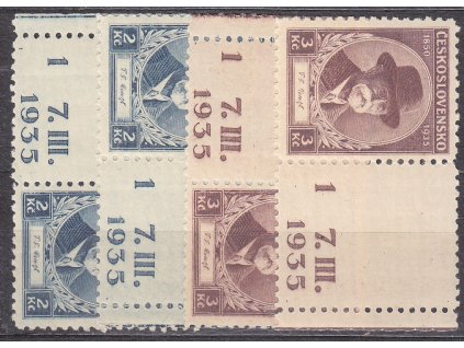 1935, 2-3Kč TGM, L+P kupony s DČ 1 7.III.1935,  Nr.287-8, * po nálepce, ilustrační foto