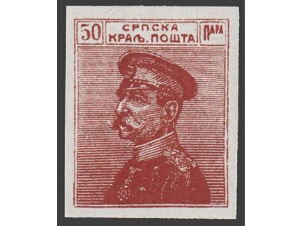 1914, 50 Pa Peter, nezoubkovaná, MiNr.126U, **