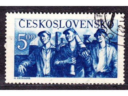 1950, 5Kčs Dělníci, DV - tečka pod "SL"  SLOVENSKO, Nr.545, razítkované