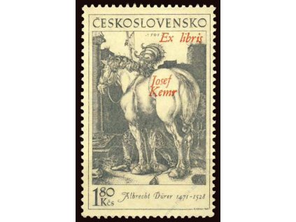 1975, 1.60Kčs Rytina s přetiskem Ex libris Kemr