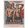 1938, Praha, X. Slet Všesokolský, výstavní lithografický tisk