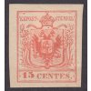 Lombardsko, 1850, 15 C Znak, ND, MiNr.3ND, těžká * - viz. foto, dv