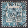Baden, 1868, 7 Kr Znak, MiNr.25, razítkované, zeslabeno - viz. foto
