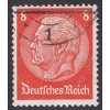1933, 8 Pf Hindenburg, DV - otevřené "D", MiNr.485I, razítkované