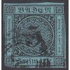 Baden, 1858, 3 Kr černá/modrá, MiNr.8, razítkované