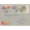 1953, DR Budapest, R-dopis zaslaný do ČSR, stopy pošt. provozu