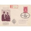1949, DR Budapest, R-FDC zaslaná do ČSR, stopy pošt. provozu