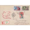 1950, DR Budapest, R-FDC zaslaná do ČSR,stopy pošt. provozu