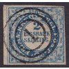 1851, 2 S modrá, MiNr.2II, razítkované, nepatrné zeslabení