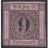 Baden, 1851, 9 Kr černá/růžová, MiNr.4b, (*) , zeslabeno
