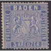 Baden, 1860, 3 Kr Znak, MiNr.10a, (*) bez lepu, lom