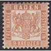 Baden 1862, 9 Kr Znak, MiNr.20, * po nálepce, zeslabení