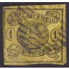 Braunschweig, 1853, 1 Sgr Znak, MiNr.6, razítkované, lom, horší jakost