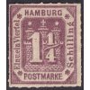 Hamburg, 1866, 1 1/4 S Znak, MiNr.20, * po nálepce