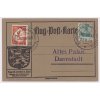 1912, letecká karta vyfr. zn. 5 Pf Germanie + letecká 20 Pf, DR Darmstadt,