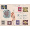 1957, DR Wismar, R-dopis vyfr. pestrou frankaturou leteckých známek,