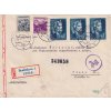 1944, DR Bratislava, R-dopis zasl. do Protektorátu, pestrá frankatura,