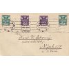 1921, Veletrh Foire Prague, dopis zaslaný do Nýdku, stopy stáří a provozu