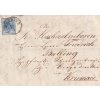 1854, DR Teplitz, skládaný dopis vyfr. zn. 9 Kr, zasláno do Krumau,
