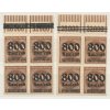1923, 800 Tsd/400M číslice, kraj. 4bloky, přetisky, **