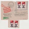 1958, 2 kusy výstřižků vyfrankovaných známkama 20 Pf Voják